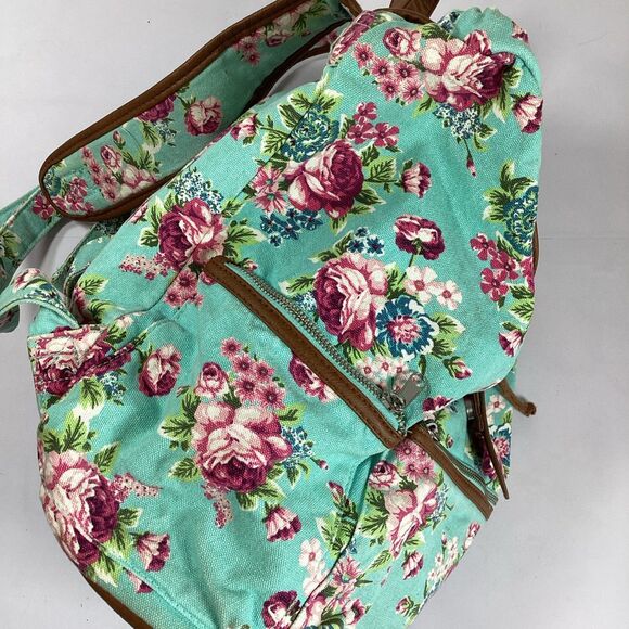 Candies Floral Backpack Bag Pink Blue Flower Teal - Picture 4 of 9